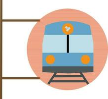 plano ilustração do uma trem dentro círculo. vetor