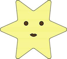 personagem do estrelas do mar dentro amarelo e Castanho cor. vetor