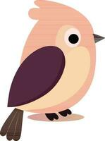 Castanho e pêssego titmouse pássaro desenho animado ícone dentro plano estilo. vetor