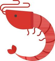 vermelho camarão ícone dentro plano estilo. vetor