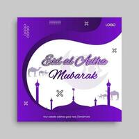 design de postagem de mídia social eid al adha vetor