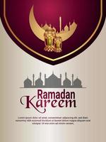 ilustração em vetor de panfleto de festa ramadan kareem com lanterna dourada
