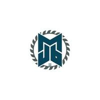 cartas mjb carpintaria logotipo Projeto vetor