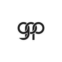 cartas gpp monograma logotipo Projeto vetor