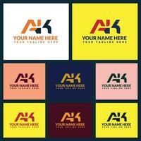 ak carta logotipo ou ak texto logotipo e ak palavra logotipo Projeto. vetor