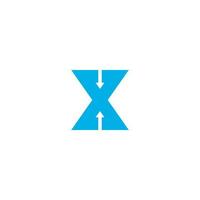 iniciais cartas x e seta logotipo Projeto vetor