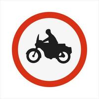 não motocicletas estrada tráfego placa isolado vetor. motocicleta dirigindo pontas. fechar-se Visão do bicicleta cavaleiro e não motocicletas tráfego ou estrada placa. vetor