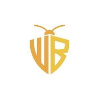 cartas wb pragas ao controle logotipo vetor