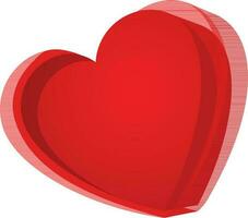 lindo 3d coração dentro vermelho cor. vetor