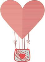 suspensão coração forma quente ar balão ícone. vetor