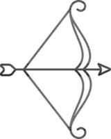 linha arte plano símbolo do arco e seta. vetor