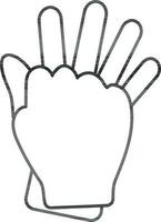 ilustração do mão luva ícone dentro plano estilo. vetor