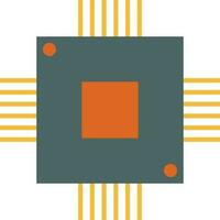 isolado CPU dentro laranja e cinzento cor. vetor