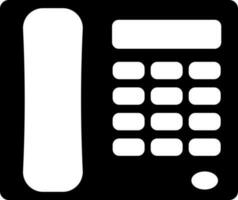 telefone fixo placa ou símbolo dentro Preto e branco. vetor
