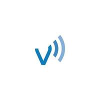 carta v Wi-fi onda logotipo vetor