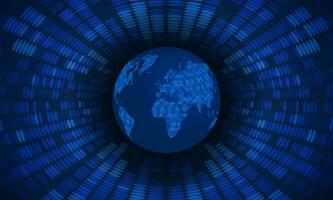 fundo de tecnologia de cibersegurança moderna com globo azul vetor