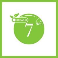 criativo orgânico logotipo Projeto com número 7 vetor