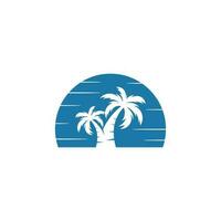 coco árvore de praia panorama Visão logotipo Projeto vetor
