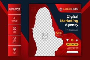 modelo de banner de postagem de mídia social para agência de marketing digital vetor