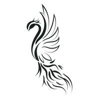 lindo e elegante Fénix tatuagem idéia inspirador. Preto e branco Fénix tribal tatuagem Projeto. vetor