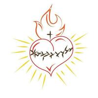 sagrado coração do Jesus com raios vetor