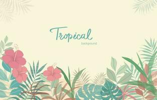 colorida tropical folhas, folhagem plantar e flor com quadro, Armação natureza, modelo com Lugar, colocar para texto, rotulação. vetor Projeto ilustração.