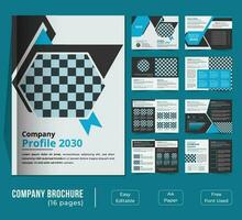 16 Páginas bifold companhia perfil modelo Projeto vetor