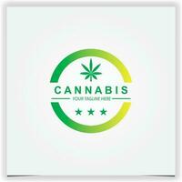 círculo cannabis logotipo Prêmio elegante modelo vetor eps 10