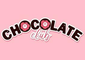 letras para mundo chocolate dia chocolate clube vetor