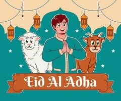 ilustração de eid al adha vetor