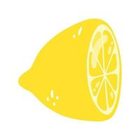 mão desenhado metade uma limão. vetor ilustração do cortar saboroso citrino, saudável comida, verão fresco fruta
