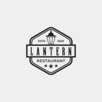 criativo lanterna postar luminária restaurante vintage logotipo Projeto vetor conceito ilustração idéia