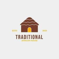 criativo tradicional africano casa logotipo Projeto conceito ilustração idéia vetor