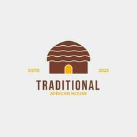 criativo tradicional africano casa logotipo Projeto conceito ilustração idéia vetor