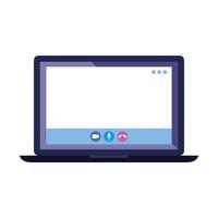 laptop com teleconferência vetor