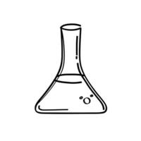 ícone de estilo de doodle de laboratório de teste de tubo vetor