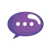 ícone de mídia social de balão de fala roxo vetor