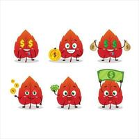 vermelho seco folhas desenho animado personagem com fofa emoticon trazer dinheiro vetor