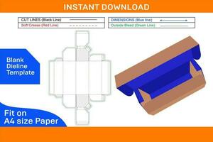 PVC serviço de alimentação embrulho plástico filme lista ou Comida embalagem caixa dieline modelo e 3d render Arquivo em branco dieline modelo vetor