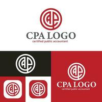 simples certificado público contador logotipo template.cpa empresa logotipo. Preto e branco. vetor ilustração.círculo forma.