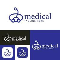 velozes médico logotipo modelo. simples médico equipamento Entrega logotipo. Preto e branco. vetor ilustração.