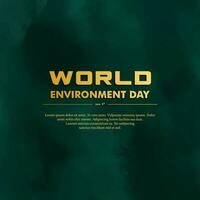 mundo meio Ambiente dia. feliz meio Ambiente dia, 05 junho. simples vetor bandeira com verde cor fundo