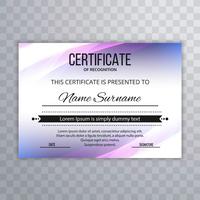 Modelo de certificado Premium prêmios diploma design onda colorida vetor