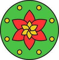 colorida criativo floral mandala ícone dentro plano estilo. vetor