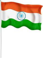 plano ilustração do ondulado indiano nacional bandeira elemento. vetor