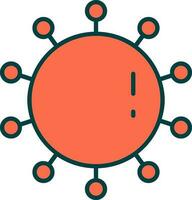 plano estilo laranja vírus ícone ou símbolo. vetor