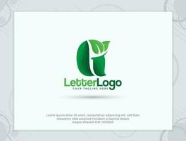 design de logotipo de carta gi vetor