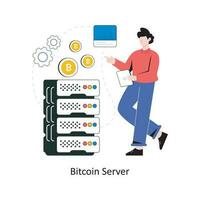 bitcoin servidor plano estilo Projeto vetor ilustração. estoque ilustração