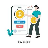 Comprar bitcoin plano estilo Projeto vetor ilustração. estoque ilustração