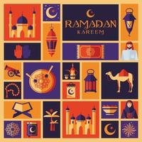 ícones ramadan kareem vetor